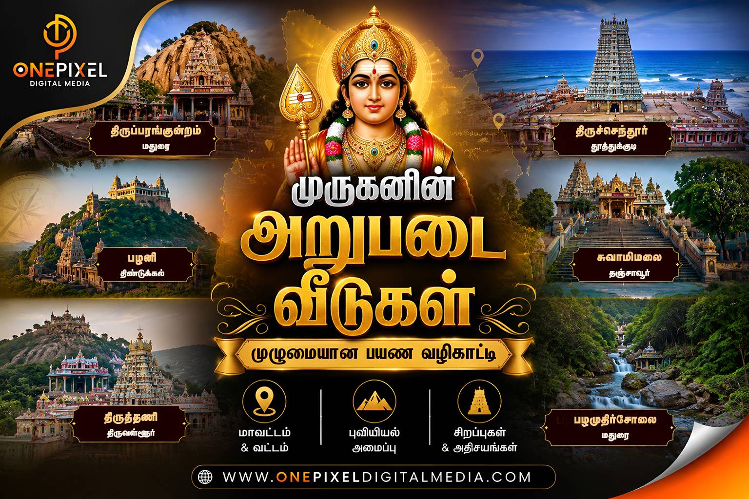 முத்தமிழ்க் கடவுளின் முகவரிகள்: முருகனின் அறுபடை வீடுகள்